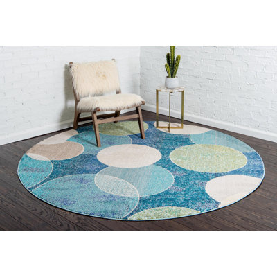 Dews Washable Polka Dots Indoor Rug