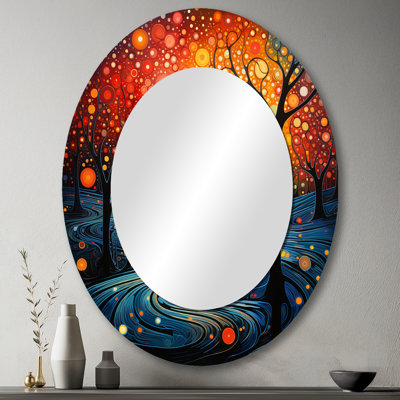 Miroir mural ovale traditionnel pointillé II
