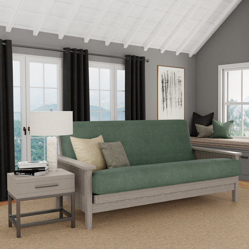 Housse pour futon à coussins carrés Leupp, Double, Lagon