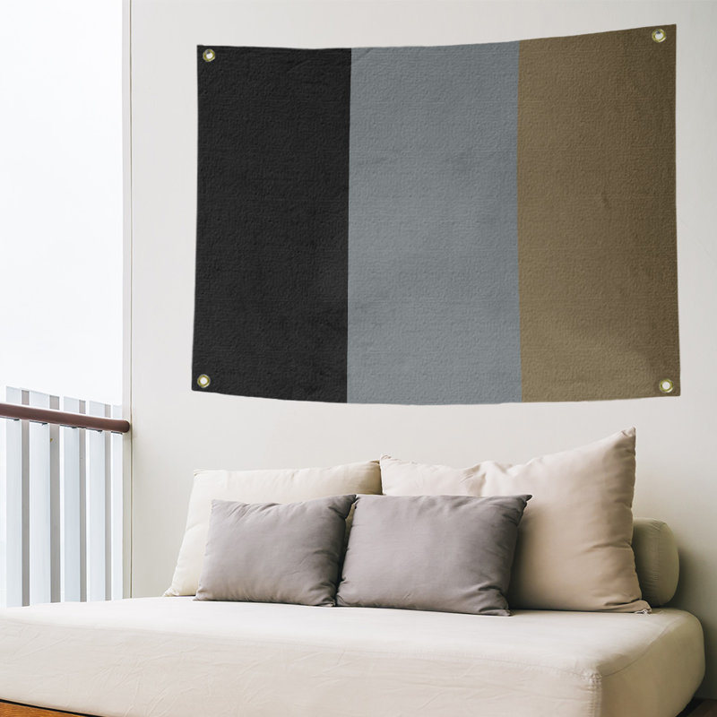 Tapisserie de polyester Anaheim, H 50 po x l 59 po x P 1 po, Noir / argent / doré métallique