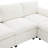Chenille sectional with removable footstool and side storage pockets-1594079496