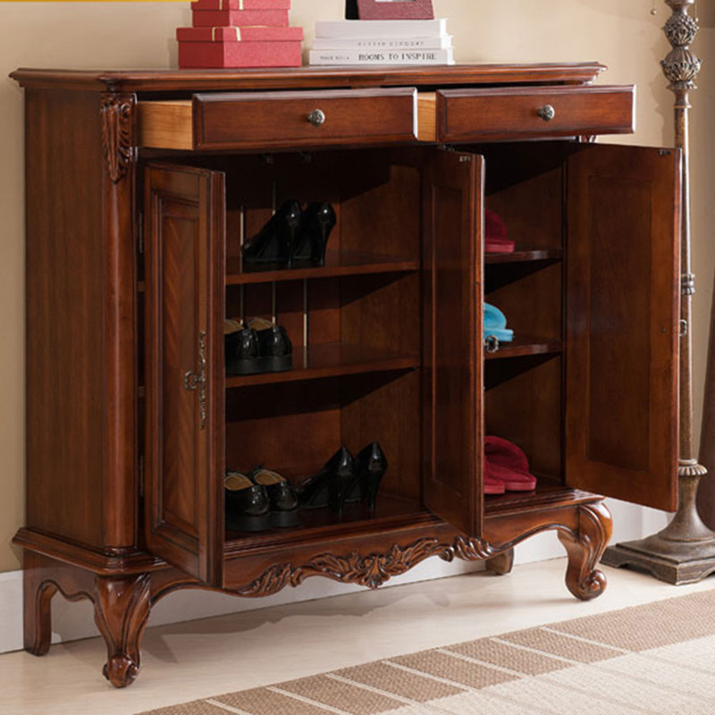 Armoire de rangement pour chaussures en bois massif 18 paires