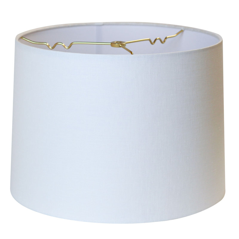 Abat-jour tambour en lin blanc avec dessus rigide 13 po, 10 pi H x 14 pi L x 13 po P