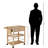 Arlo 1-Drawer Kitchen Utility Cart in Natural Finished Wood, 31.43'' H X 26.75'' W X 20.25'' D