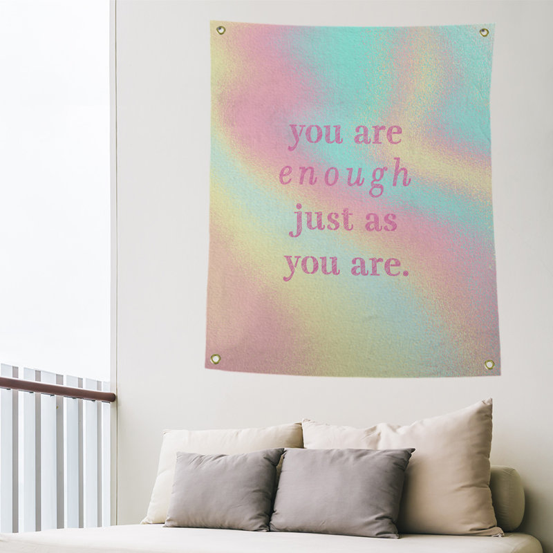 En polyester, vous êtes assez tapisserie quot, H 80 po x l 59 po, Arc-en-ciel pastel