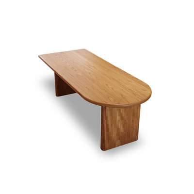 Table de salle à manger rectangulaire en bois massif de couleur noyer clair pour la salle à manger / cuisine