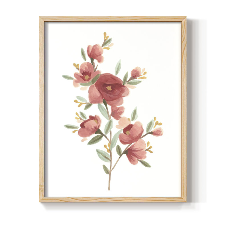 Wildflower Sprig IV Framed Print - Solid Wood, 30" H x 24" W