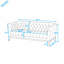 Canapé Chesterfield 3 places en polyuréthane avec assise profonde, dossier capitonné et siège pour appartement ou bureau-133445406
