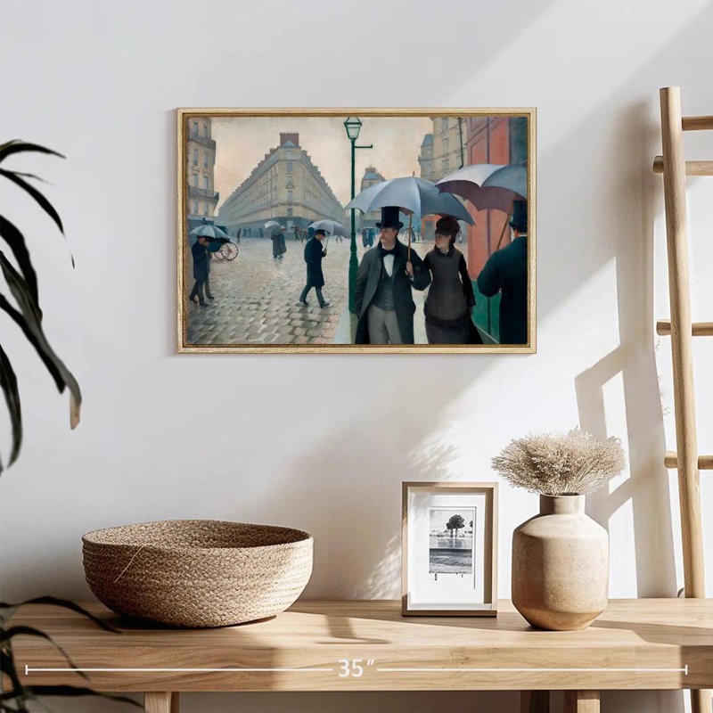 Paris, Paris, jour de pluie 1877, Cadre flottant noyer, 43 po x 29 po
