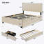 Lit plateforme tapissier en velours-672278611