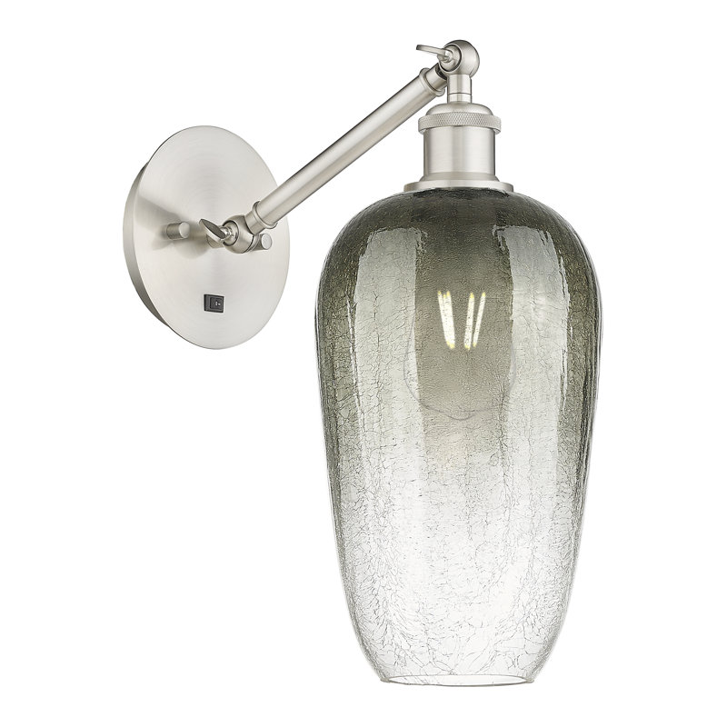 Kazmierski Steel Armed Sconce, Grey / Satin Nickel