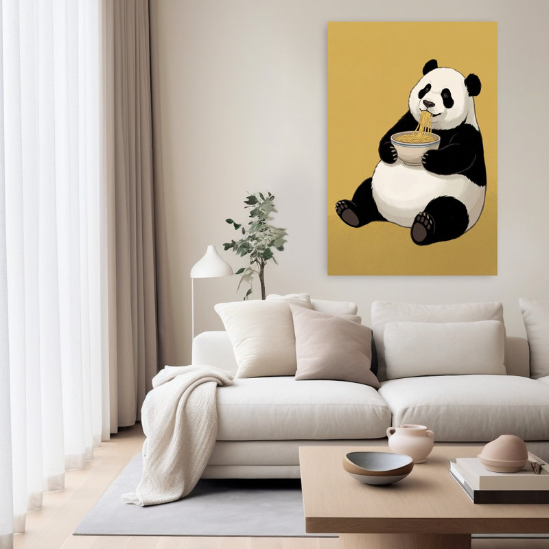 Art mural forêt de panda, H 60 po x l 40 po