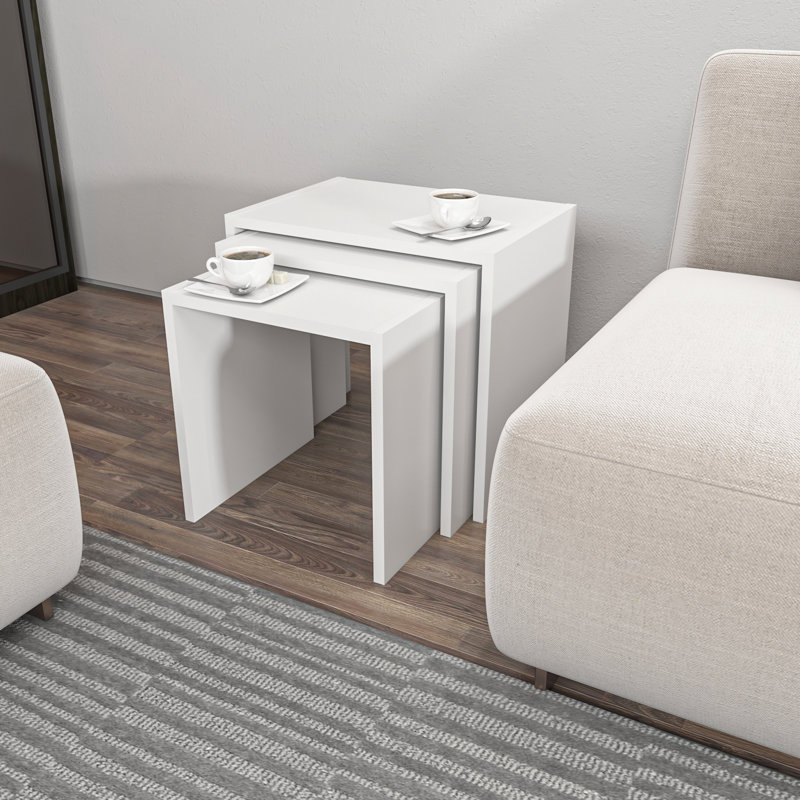 Acampo Nesting Tables, White