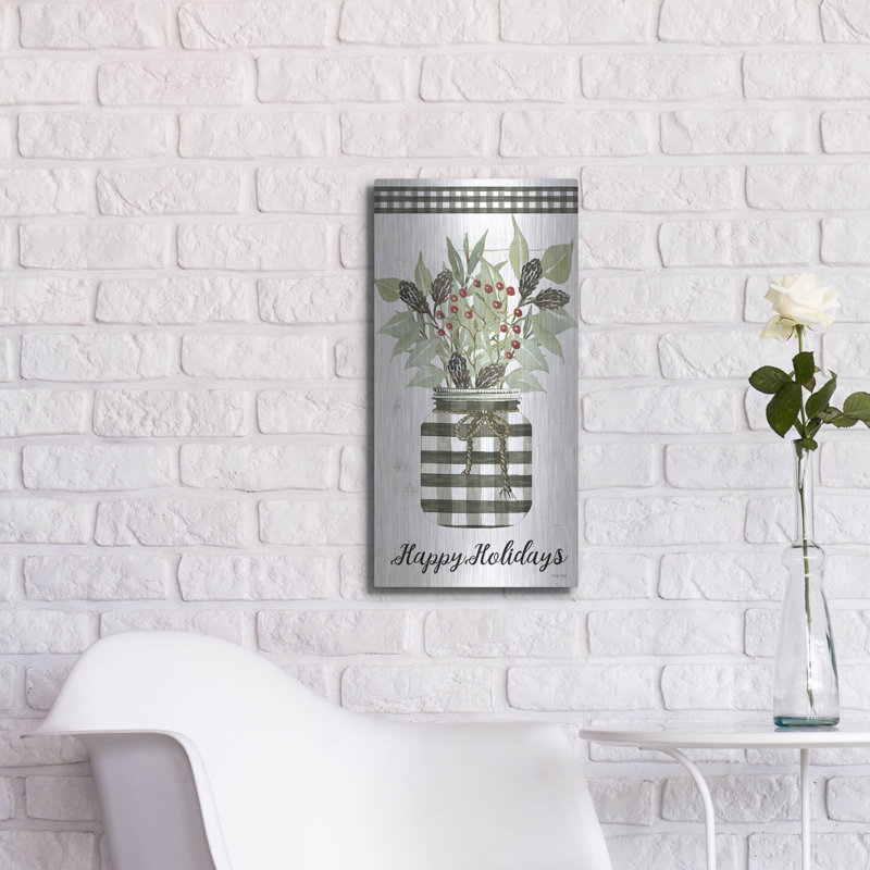 «Happy Holiday Gingham Jar» par Cindy Jacobs, H 24 po x l 12 po