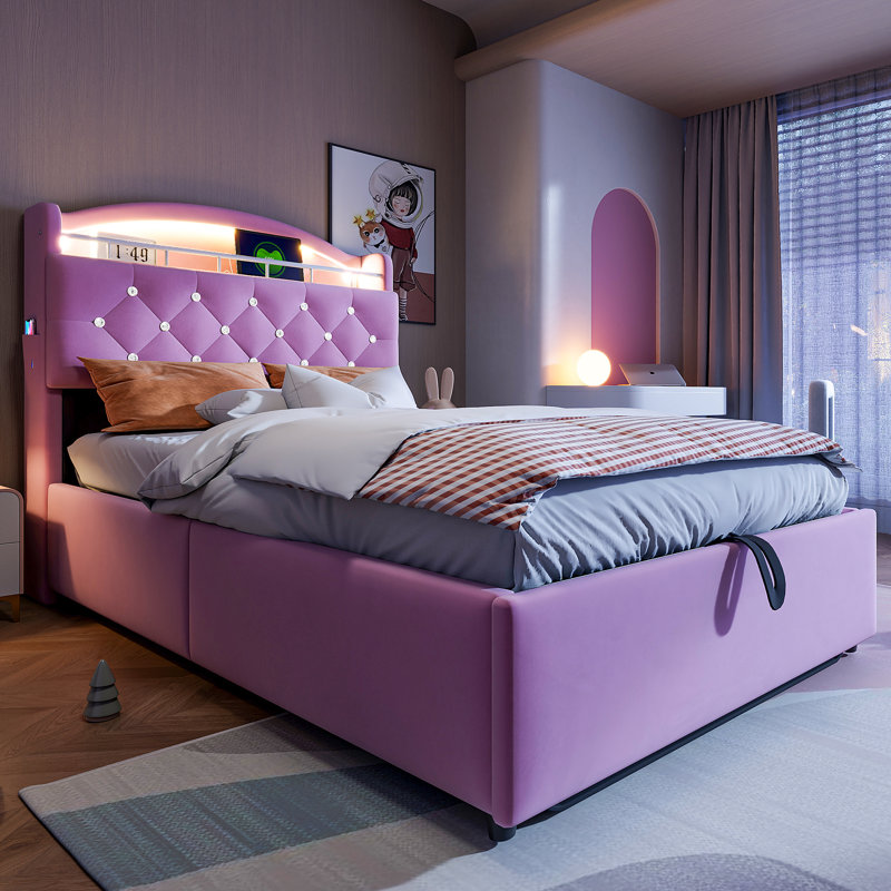 European Single (90 x 200 cm) Bed, Pink