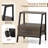 2 PCS Nightstand with Drawer Farmhouse 3-Tier Bedside Table with Open Shelf End Table