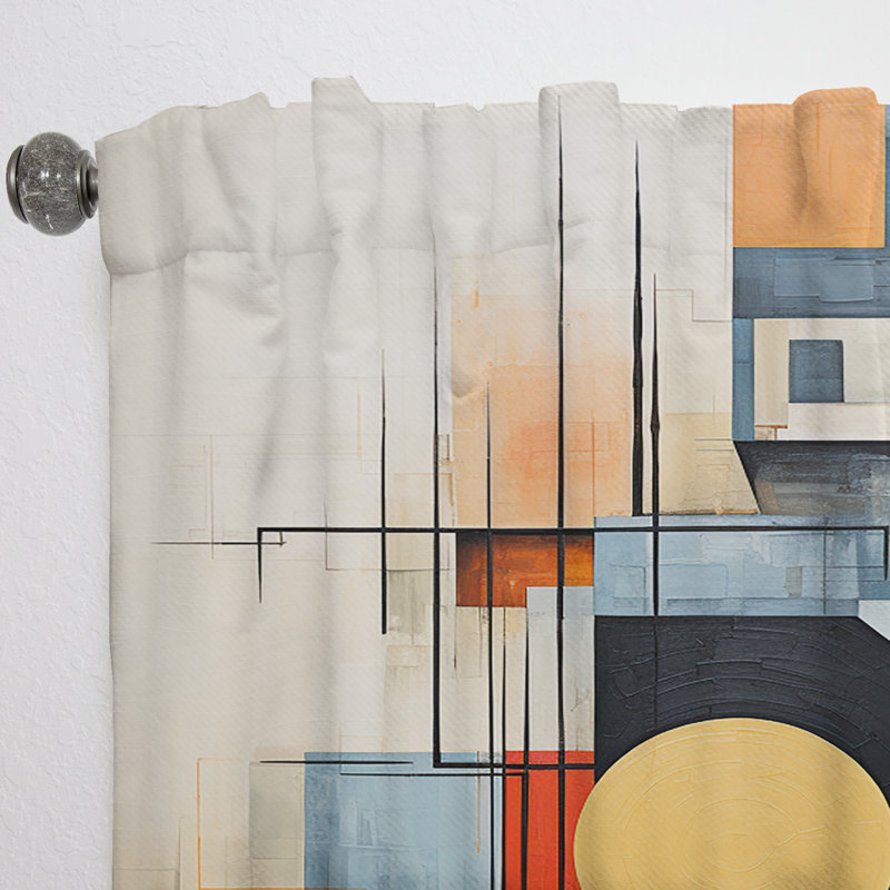 Kimblyn Constructivism Construit Horizons V - Rideau moderne - Velours obscurcissant - 1 panneau, L 52 po x L 90 po