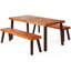 Ensemble de table de salle à manger et de tabourets de jardin 3 pièces avec trou pour parasol Foundry Select