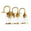 Twilight Three Lights Brushed Gold Contemporary Vanity Light 22"W × 10"H × 7.48"E With Clear Glass