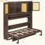 Lit escamotable avec armoire supérieure, lit escamotable peu encombrant avec lumière et USB-128966678