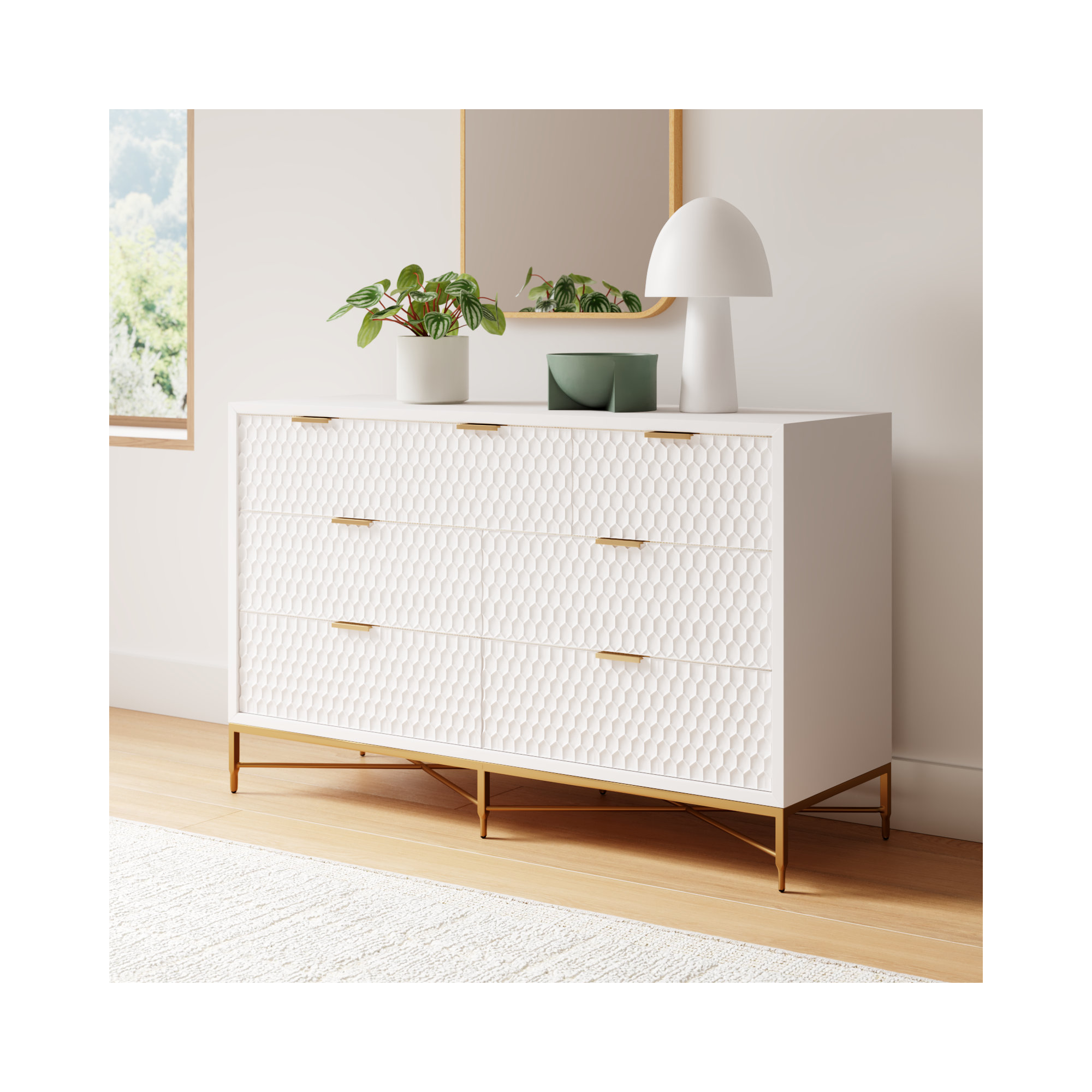 Capra 7 - Drawer Double Dresser, White