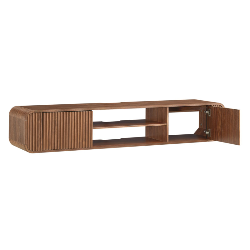 Meuble télé 63 po avec rangement ouvert, Noyer