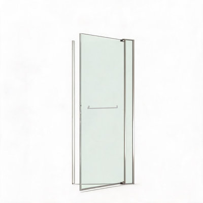 28 inch to 32 inch Brushed Nickel Aluminium Alloy Universal Pivot Shower Door with Tempered Glass and Outward Opening Function
