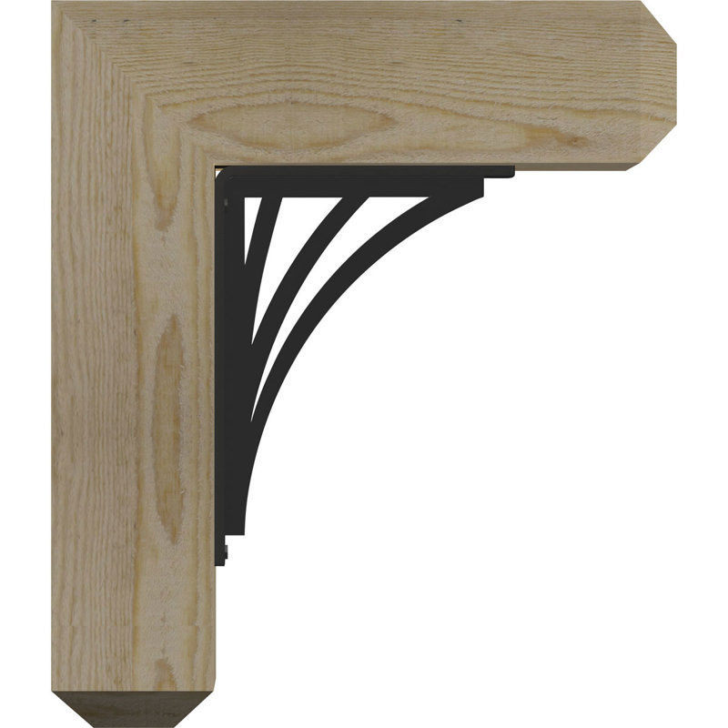 Support de fixation simple 4 po Nevio, H 18 po x P 15 1/2 po, 4"W x 4"T Douglas Fir (Rough Sawn)