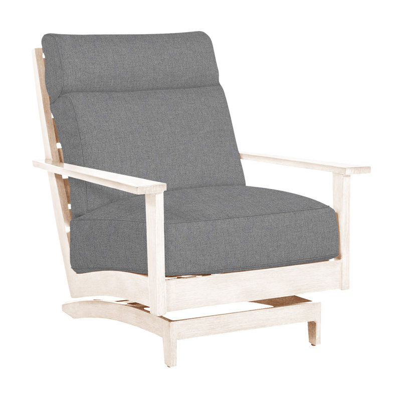 Kennebunkport Patio Lounge Chair with Cushions, Oyster, Welt + Standard fill, Verona Mist