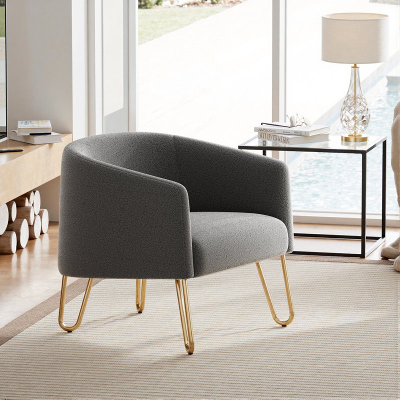 Fauteuil demi-tonneau Kashiff, Gris