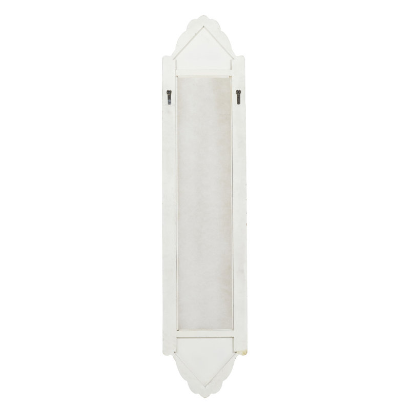 Distressed White Wood Full Length Arch Wall Mirror