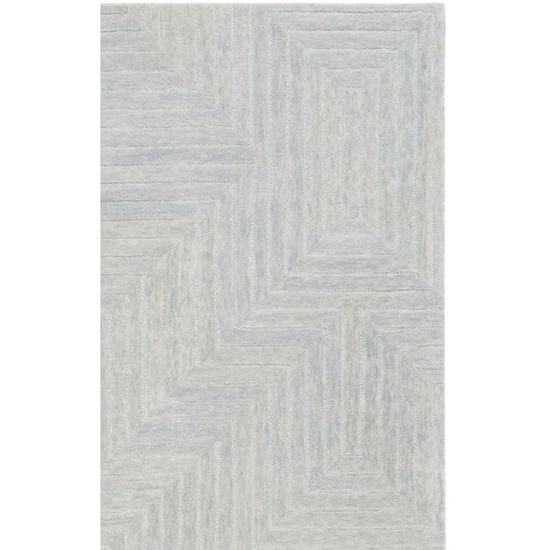 Chatham Hand Tufted Wool Cotton Abstract Rug in Blue, Square 6'