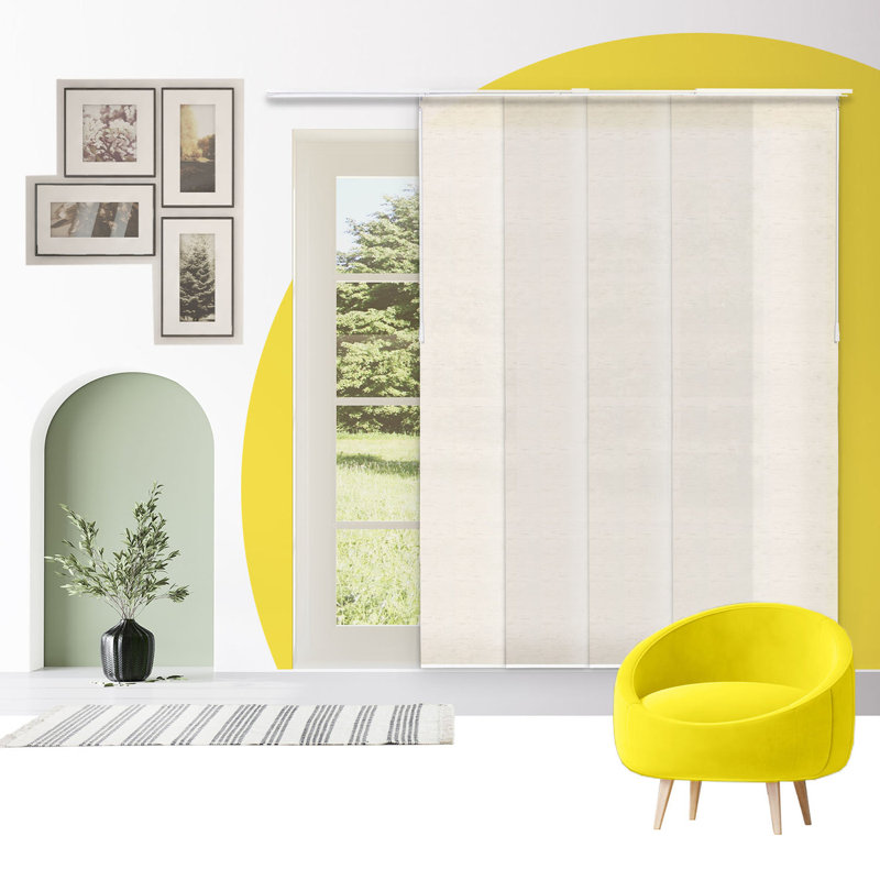 Adjustable Vertical Sliding Panel Track Blinds, Sunset Gray