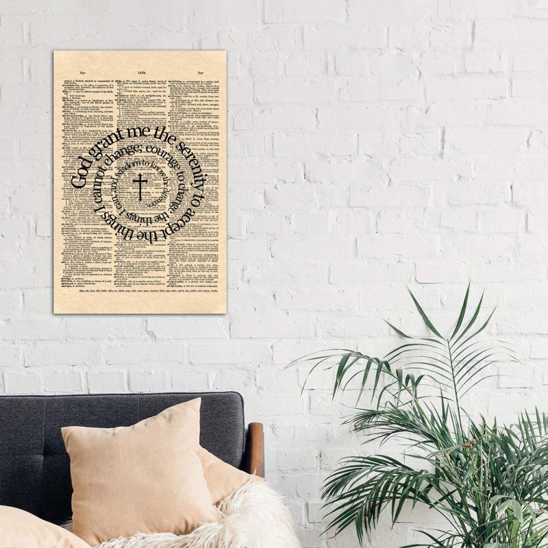 Serenity Prayer - Wrapped Canvas Print, 101.6 cm H x 66.04 cm W x 3.175 cm D