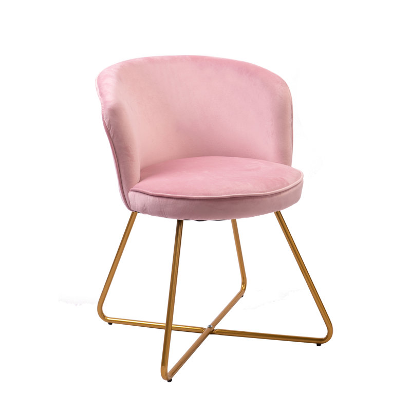 48cm H Velvet Upholstered Armchair, Pink