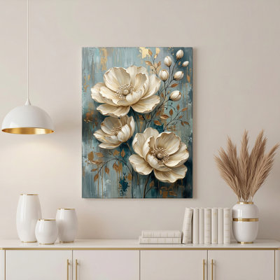 «Gallery Wrap», art mural sur toile pour le salon, la chambre à coucher, le bureau ou le vestibule - décoration murale décorative avec art floral