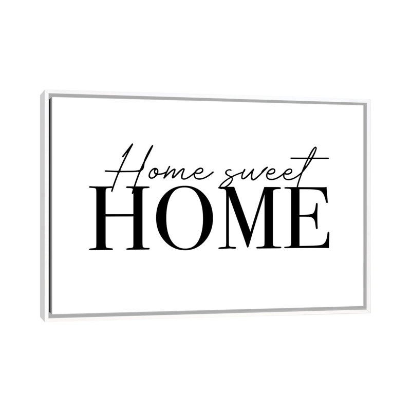 Home Sweet Home-impression d’art textuel, Pas de tapis, H 40 po x l 60 po x 1,5 po, Toile blanche encadrée