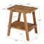 Tables de bout en bois massif 21,6 po, table d'appoint étroite à 2 niveaux pour petits espaces