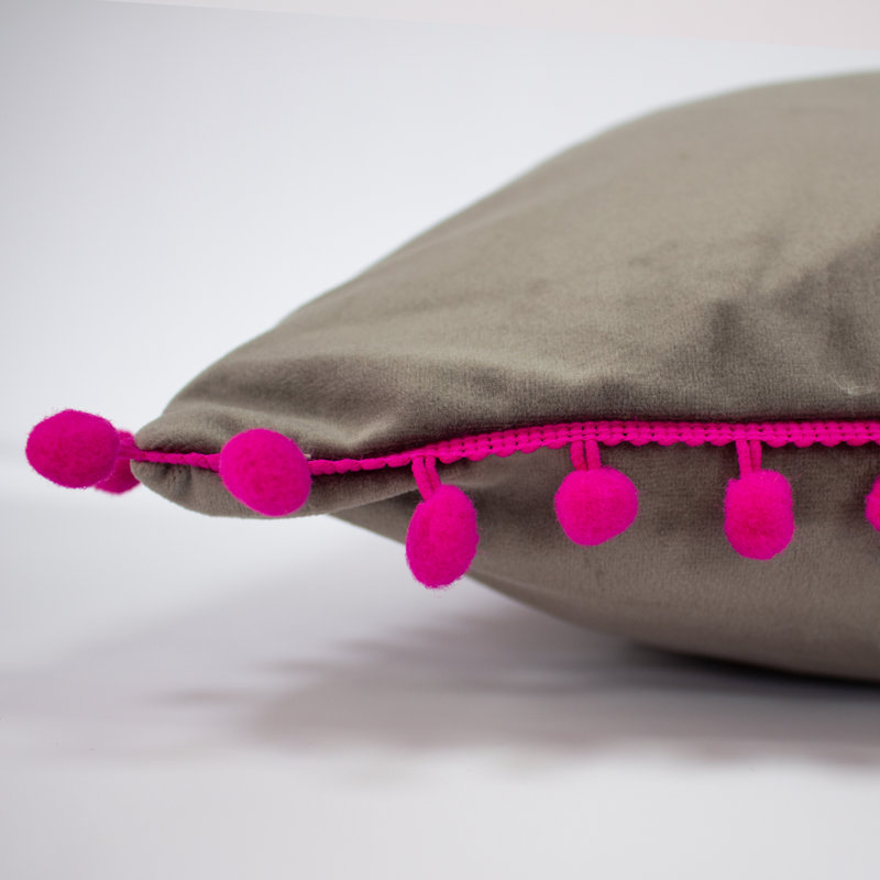 Bracken Square Cushion, Charcoal, 100% Hollowfibre Polyester