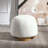 Round Teddy Fabric Ottoman with Cobblestone Design and No-Assembly-408998885