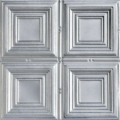 Carreau de plafond en fer-blanc clouté 2 pi x 2 pi Cubism