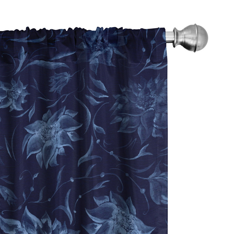 Jacqualin Semi Sheer Curtain Pair, 28" W x 84" L
