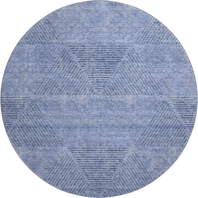Premium Machine Washable Prisco Blue Rug