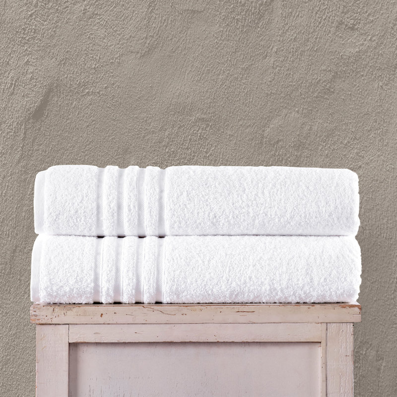 Grandes serviettes de bain géantes Jumbo, paquet de 2 serviettes de bain 100% coton doux et absorbant, Blanc