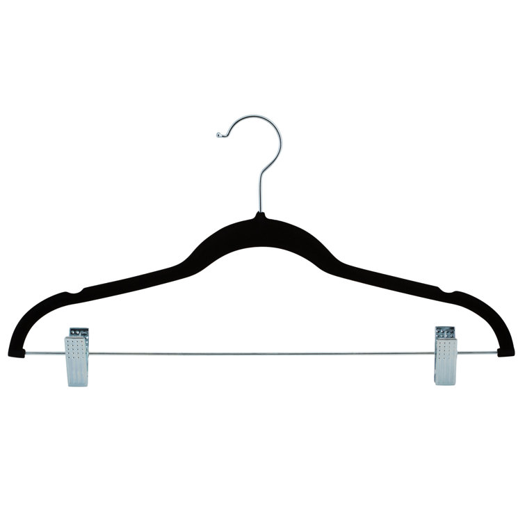 Home Basics Velvet Clothes Hangers (Pack of 10), Brown Felt Hangers for  Tops, Jackets, Dresses, and Pants | Contoured Hangers with Notches 