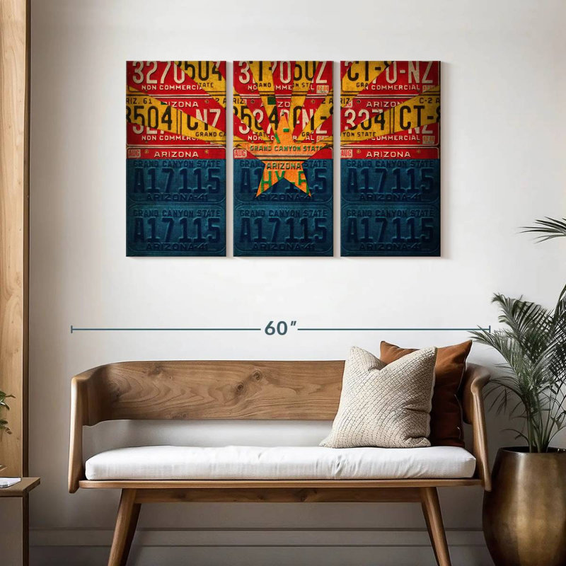 Plaques de licence, drapeau de l'Arizona, H 28 po x l 45 po