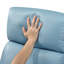 Fauteuil inclinable et oscillant avec mouvement pivotant et revêtement en cuir bleu
