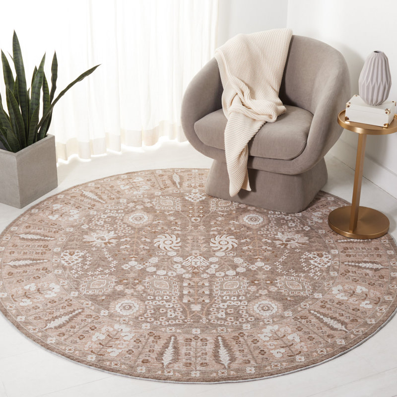 Mirri Willow Performance Oriental Rug, Round 6'3"