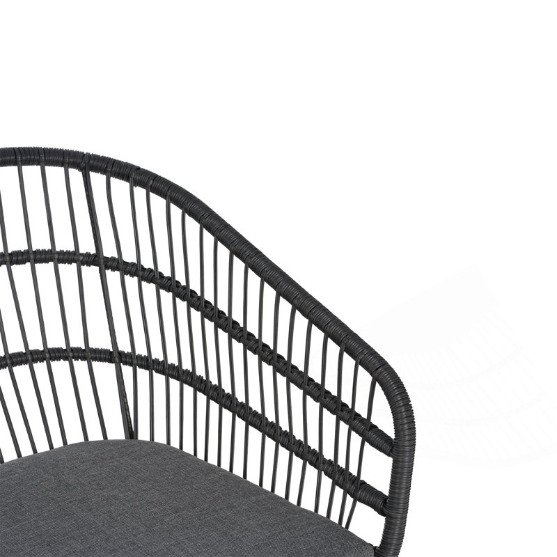 Chaises de salle à manger d'extérieur en osier avec coussins résistants à l'eau