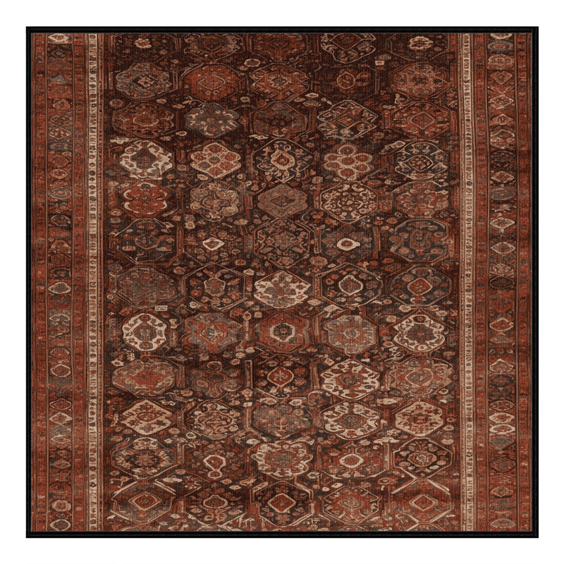 Tapis brun lavable à la machine, Carré 3 pi